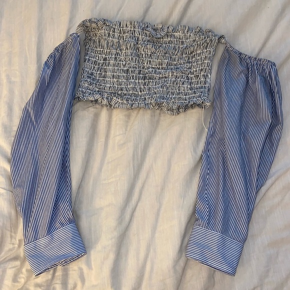 LF Furst of a Kind Smocked Top Striped Shirt (22) - Picture 1 of 5